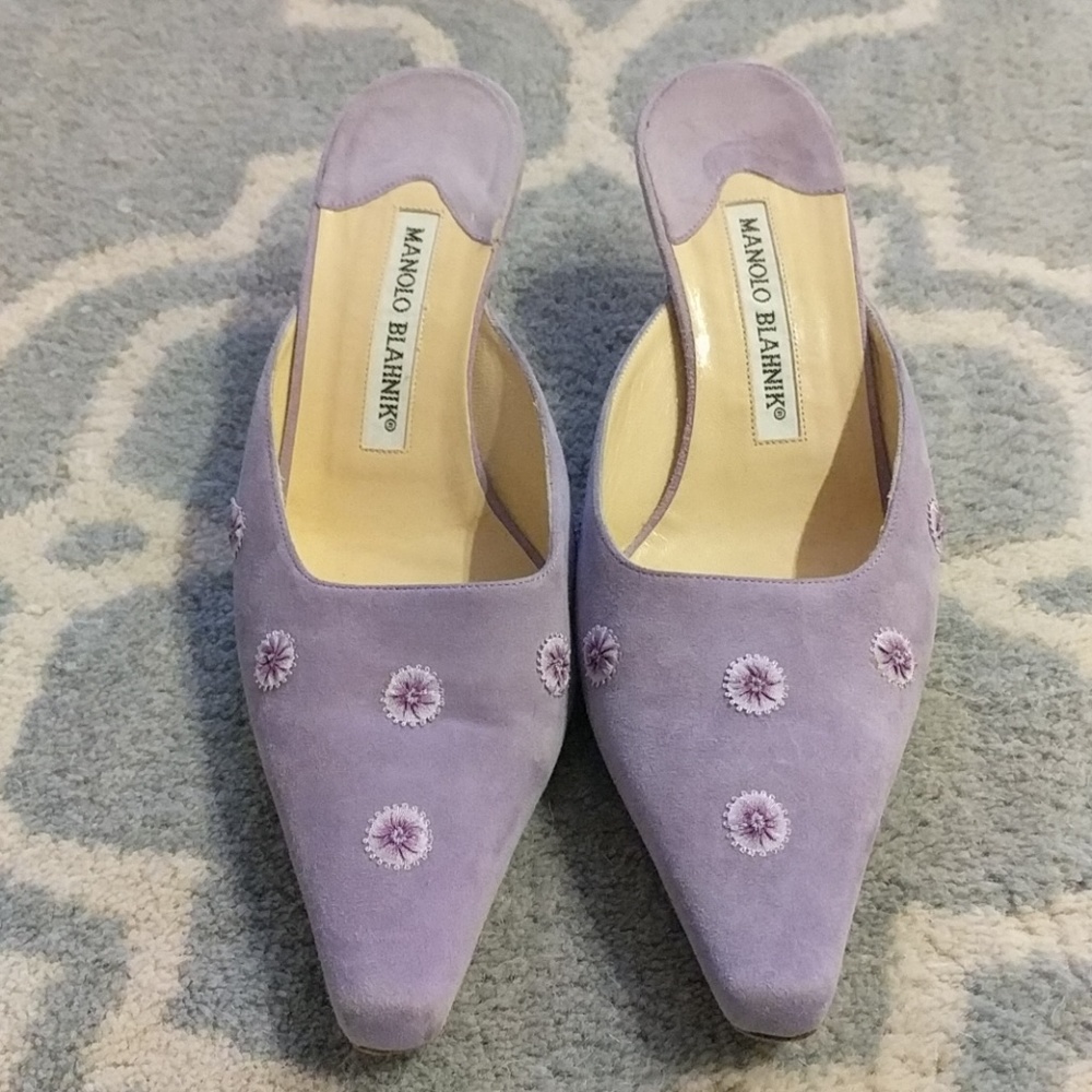Manolo Blahnik suede mules size 35.5